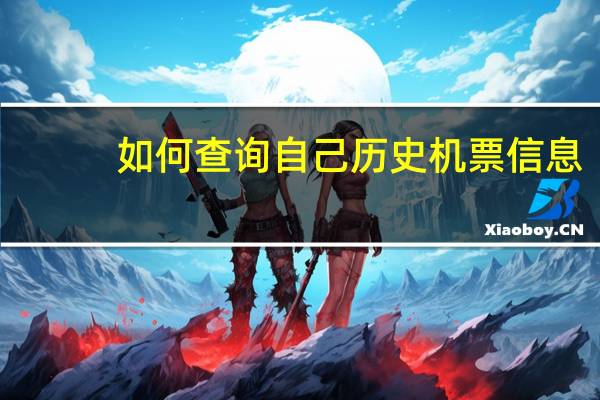 如何查询自己历史机票信息