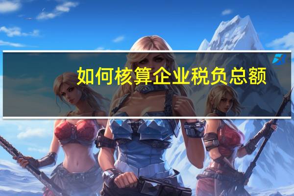 如何核算企业税负总额