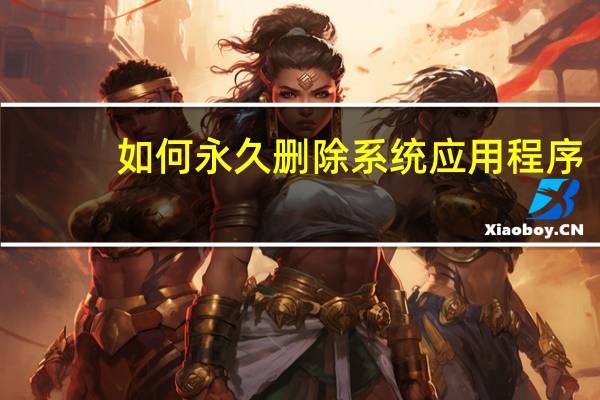 如何永久删除系统应用程序