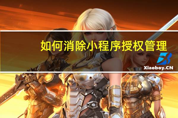 如何消除小程序授权管理
