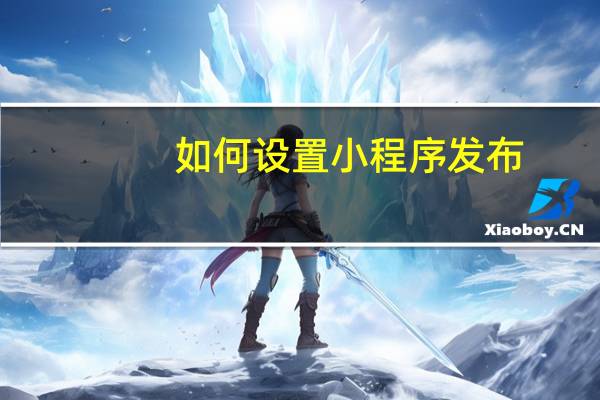 如何设置小程序发布