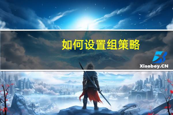 如何设置组策略