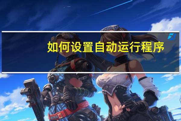 如何设置自动运行程序