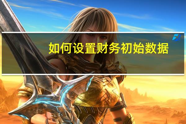 如何设置财务初始数据