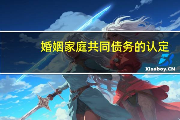 婚姻家庭共同债务的认定