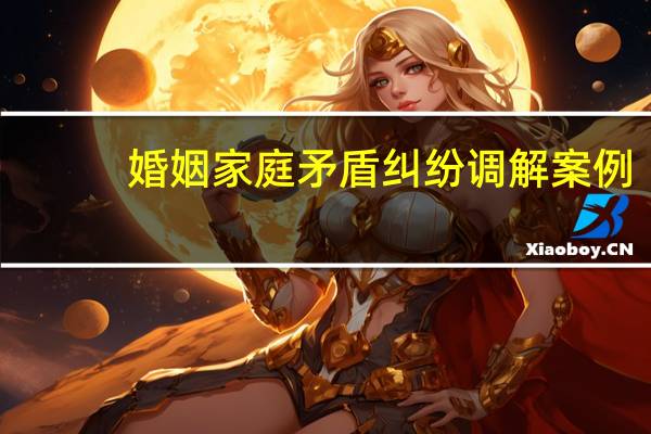 婚姻家庭矛盾纠纷调解案例