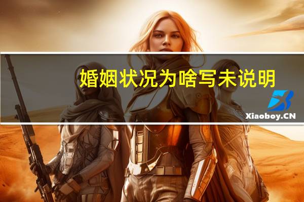 婚姻状况为啥写未说明