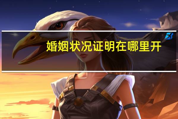 婚姻状况证明在哪里开