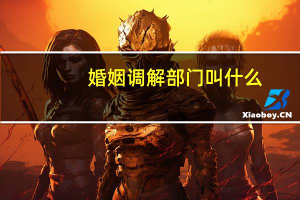 婚姻调解部门叫什么