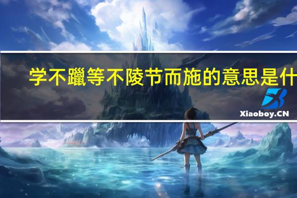 学不躐等不陵节而施的意思是什么