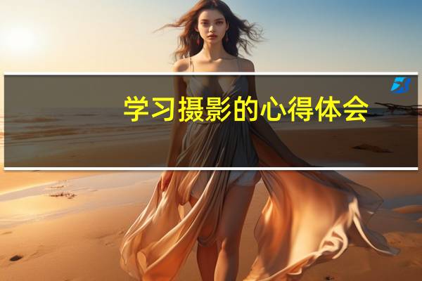 学习摄影的心得体会