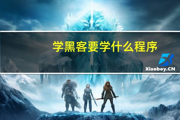 学黑客要学什么程序