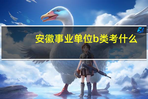 安徽事业单位b类考什么