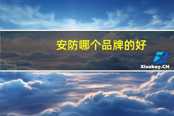 安防哪个品牌的好