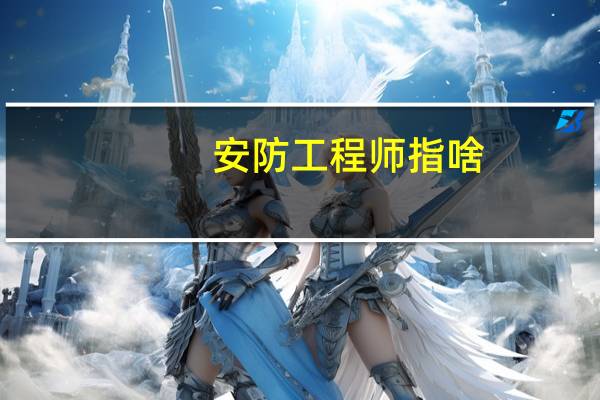 安防工程师指啥