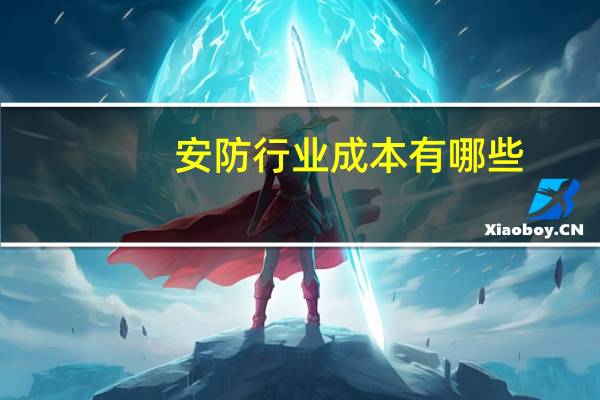 安防行业成本有哪些