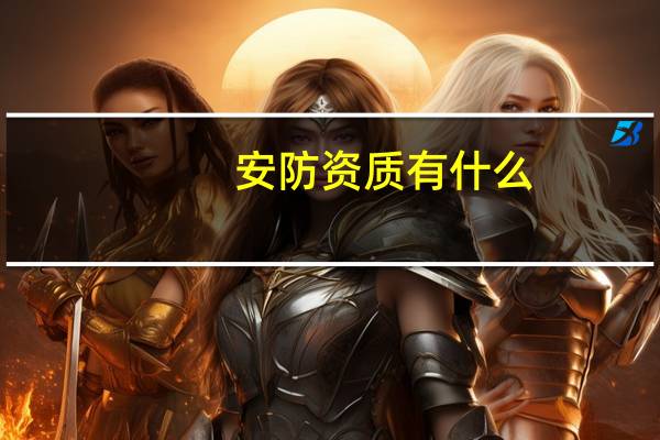 安防资质有什么