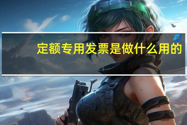 定额专用发票是做什么用的