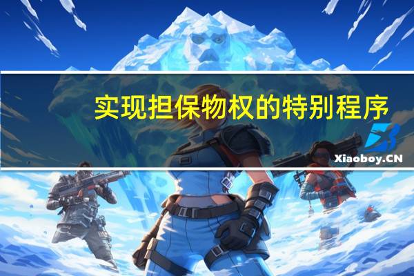实现担保物权的特别程序
