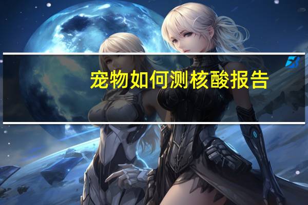 宠物如何测核酸报告