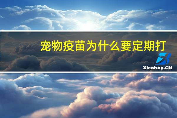 宠物疫苗为什么要定期打