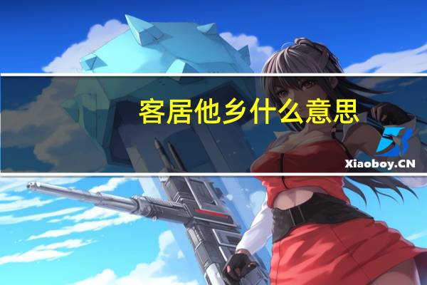 客居他乡什么意思