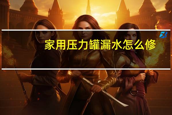 家用压力罐漏水怎么修
