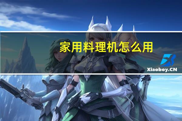 家用料理机怎么用