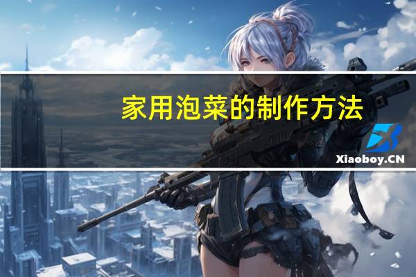 家用泡菜的制作方法
