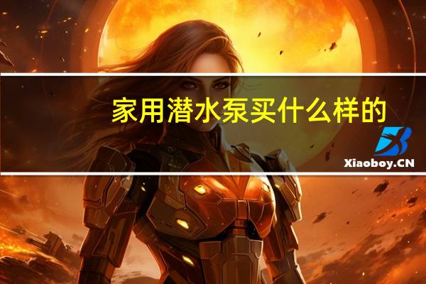 家用潜水泵买什么样的