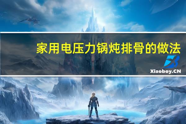 家用电压力锅炖排骨的做法
