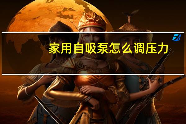 家用自吸泵怎么调压力