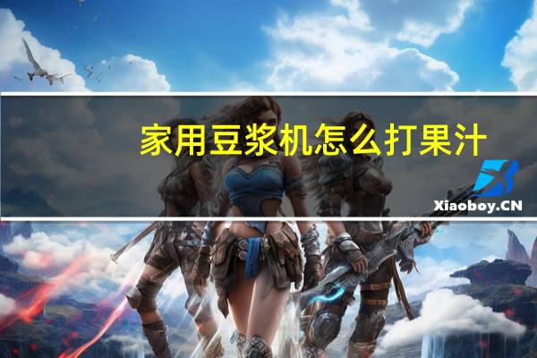家用豆浆机怎么打果汁