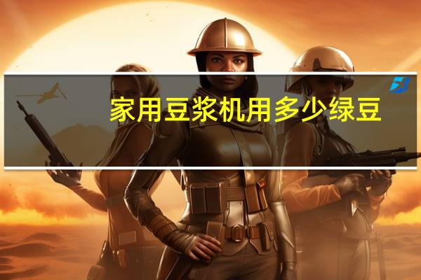 家用豆浆机用多少绿豆