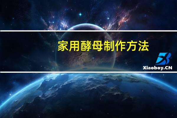家用酵母制作方法