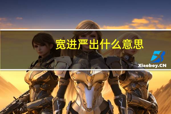 宽进严出什么意思