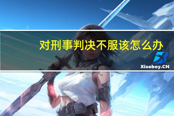 对刑事判决不服该怎么办