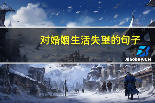 对婚姻生活失望的句子