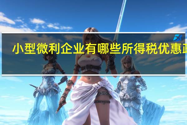 小型微利企业有哪些所得税优惠政策