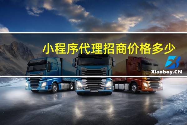 小程序代理招商价格多少