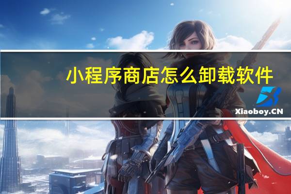 小程序商店怎么卸载软件