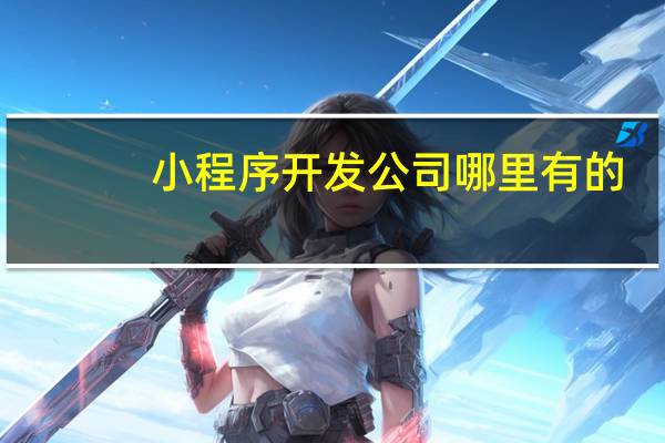小程序开发公司哪里有的