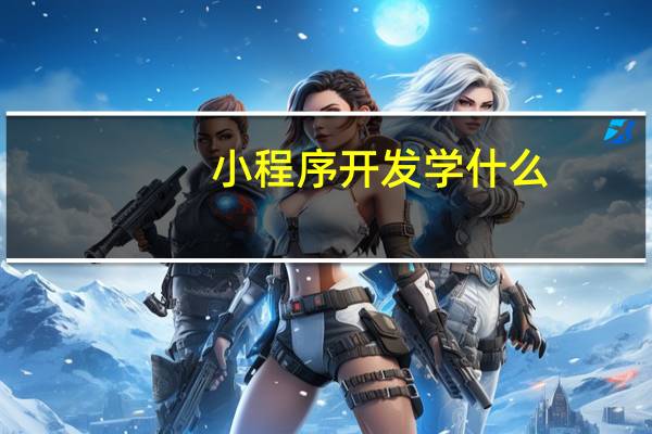 小程序开发学什么