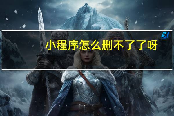 小程序怎么删不了了呀