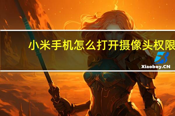 小米手机怎么打开摄像头权限