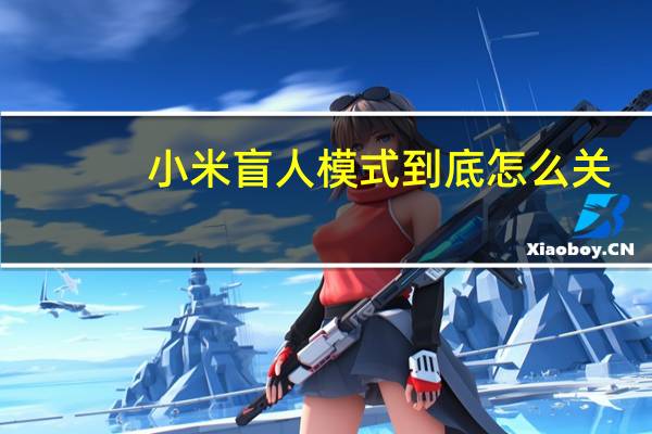 小米盲人模式到底怎么关