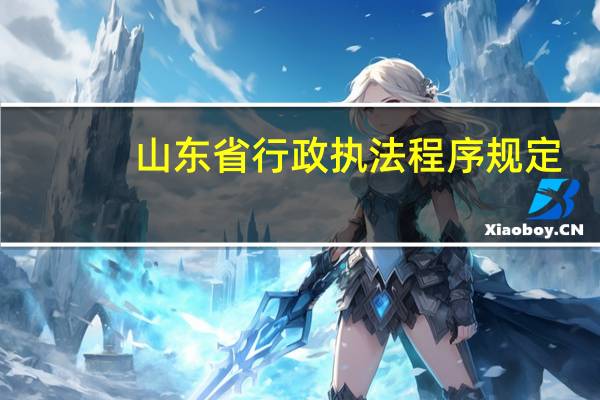 山东省行政执法程序规定