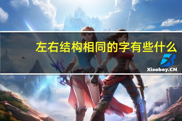 左右结构相同的字有些什么