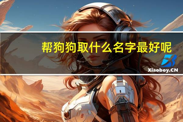 帮狗狗取什么名字最好呢