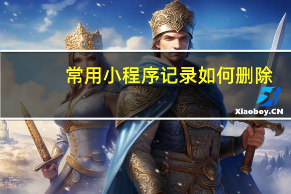 常用小程序记录如何删除